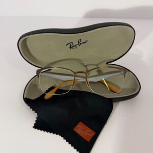 Ray-Ban RB6345 2732 Brown Silver Semi-Rimless Cat Eye Optical Frames 52-17-135